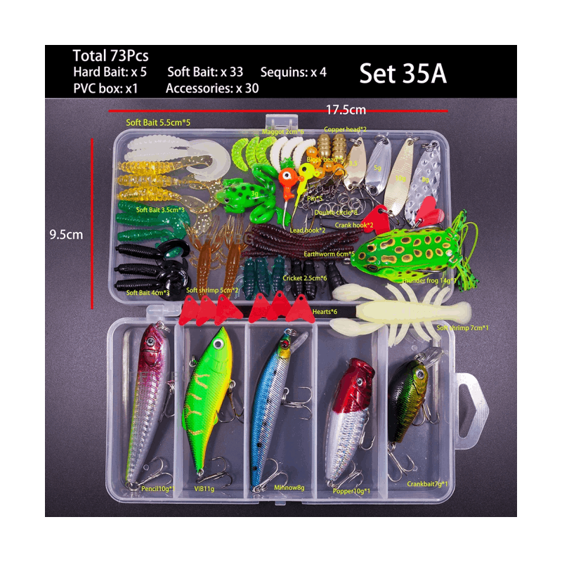 Mixed Lure Set with Tackle Box - Image 3